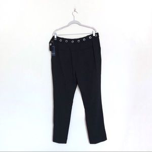 Rachel Rachel Roy Women's Jaz Cropped Pants High Rise Faux Leather Black Size M